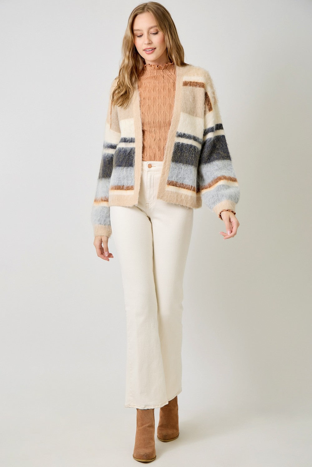 Ultra Soft Color Block Cardigan
