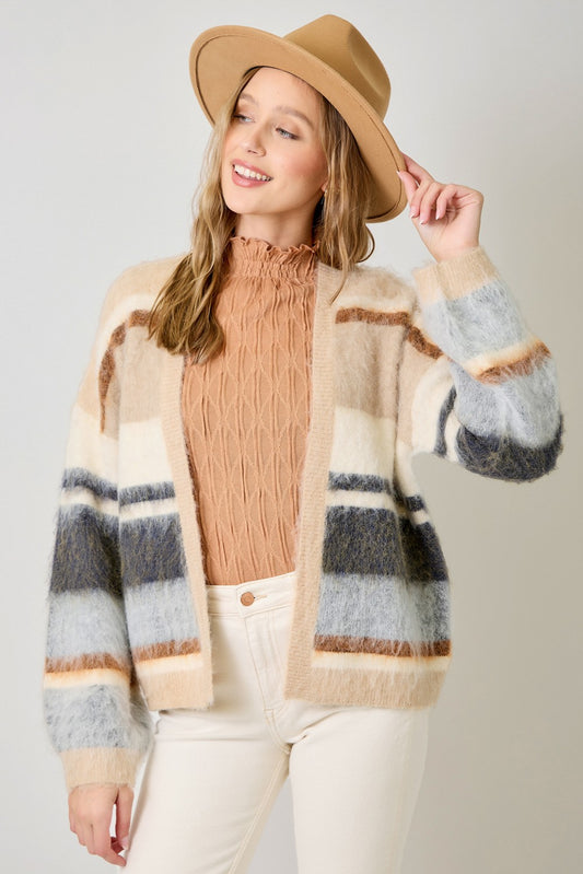 Ultra Soft Color Block Cardigan