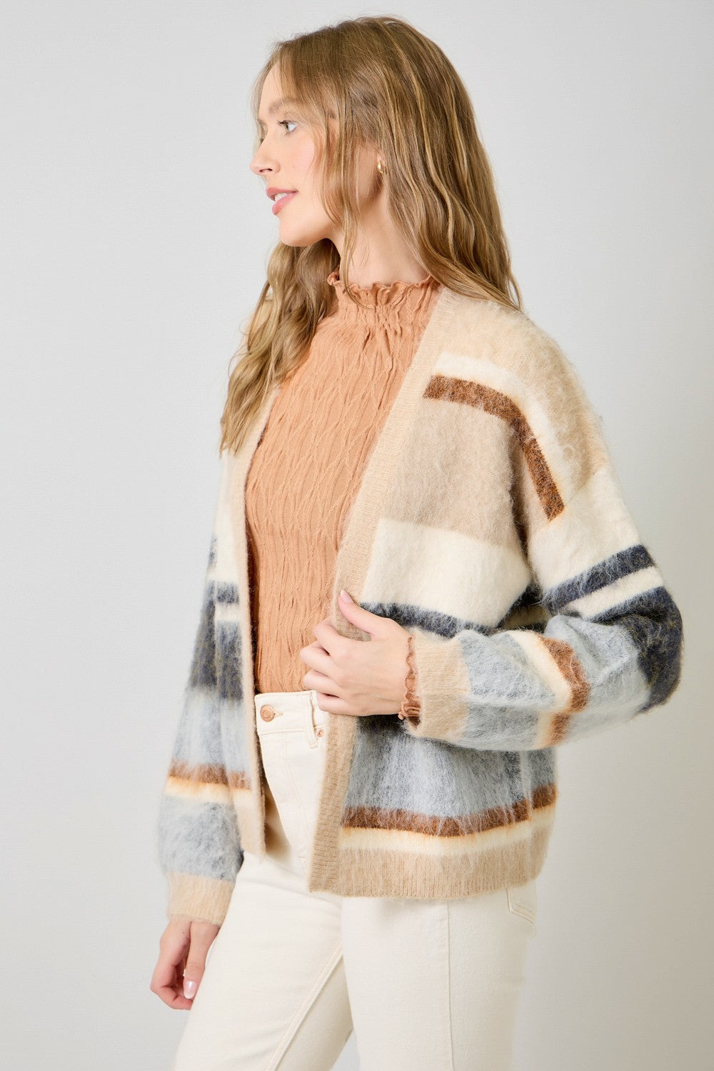 Ultra Soft Color Block Cardigan