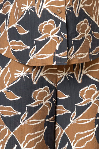 Floral Print Set in Black/Brown