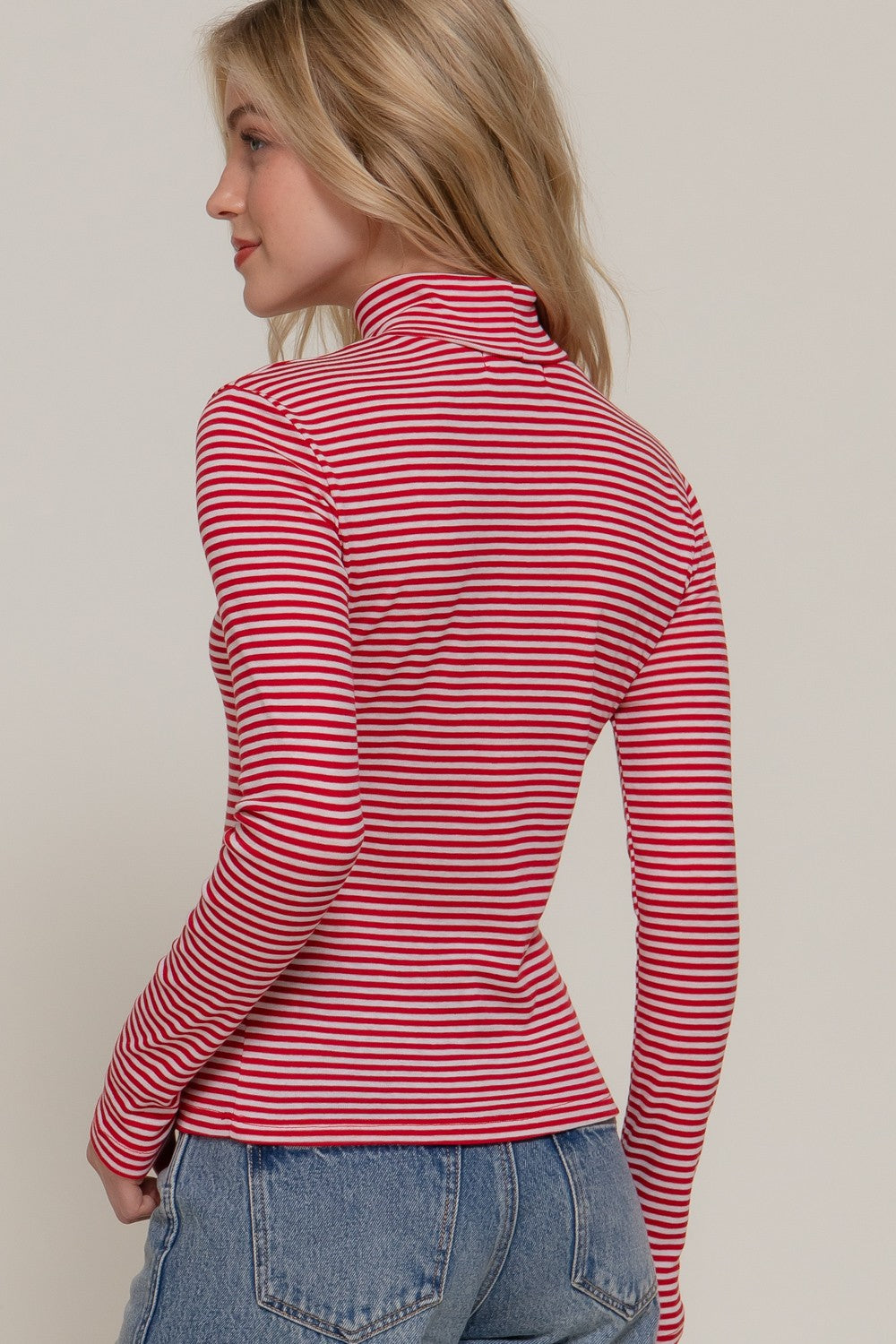 Stripe Turtleneck Top