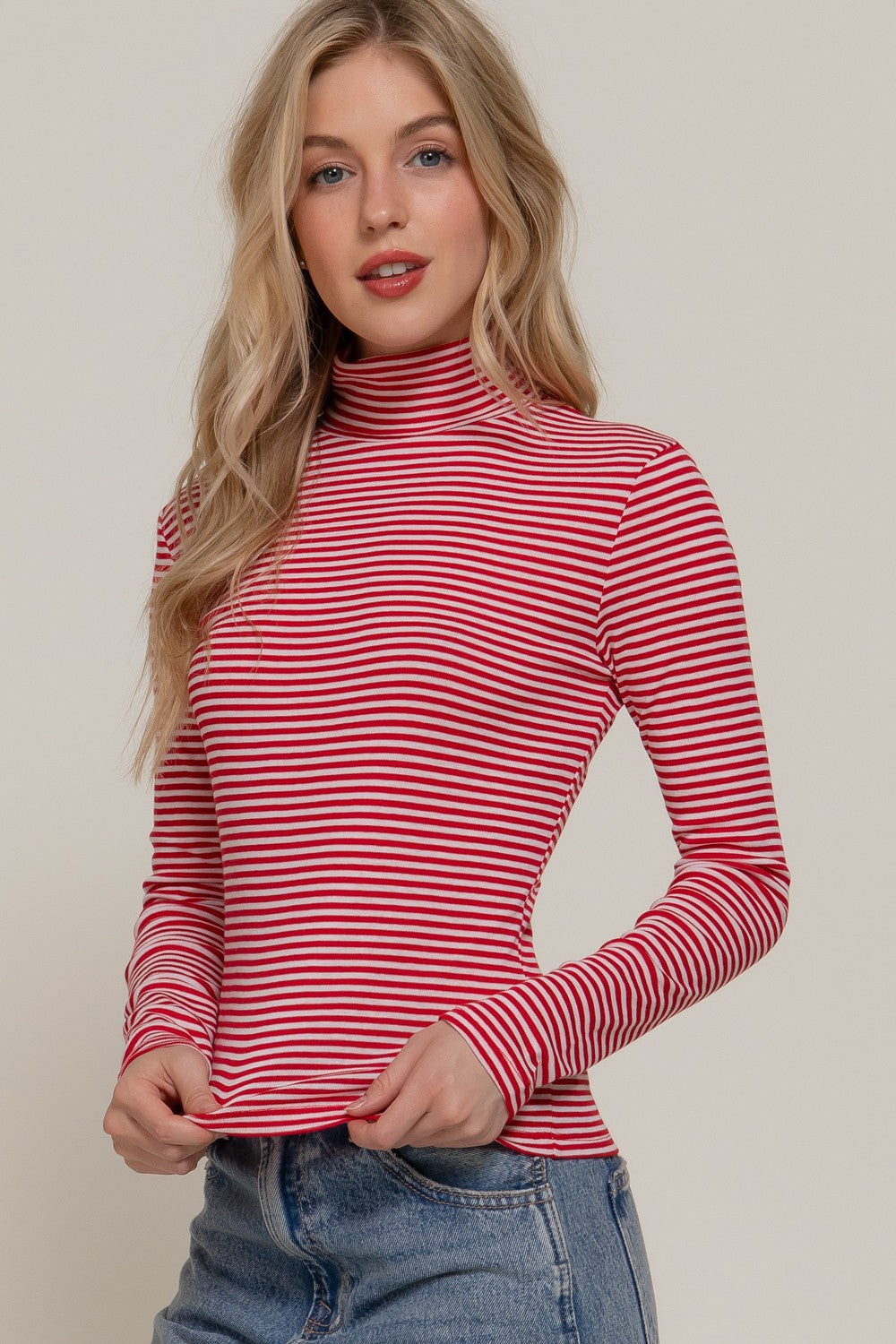 Stripe Turtleneck Top