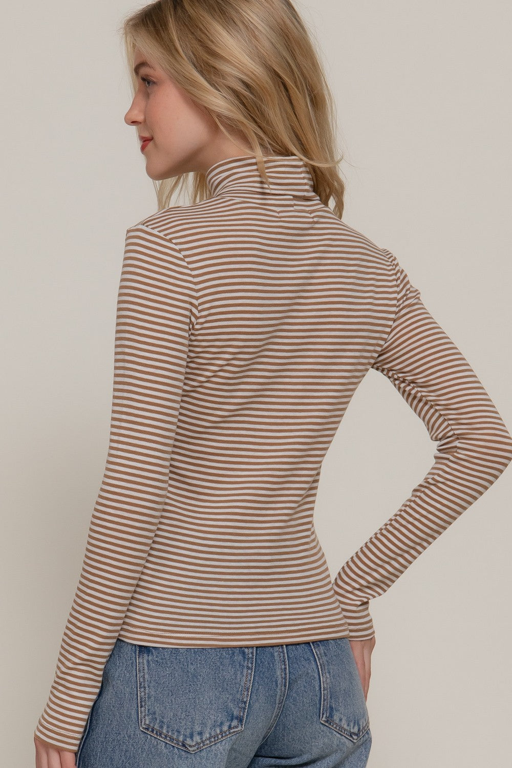 Stripe Turtleneck Top
