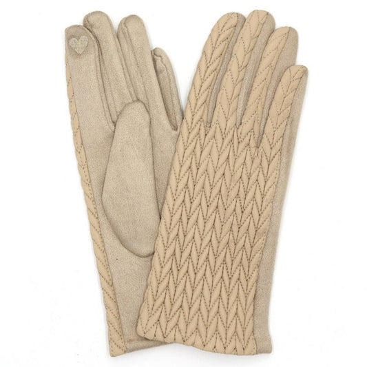 Quilted Pattern Smart Touch Gloves