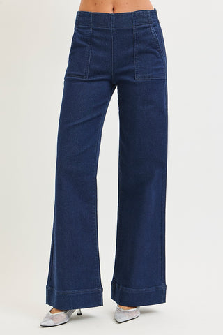 High Rise Elastic Waist Band Jeans