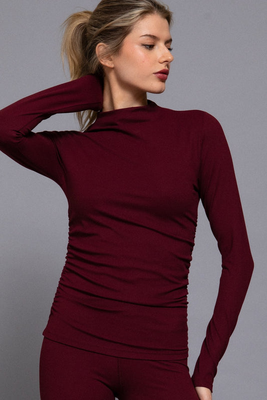 Long Sleeve Side Rouched Top