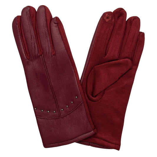 Faux Leather Gloves Touchscreen Feature