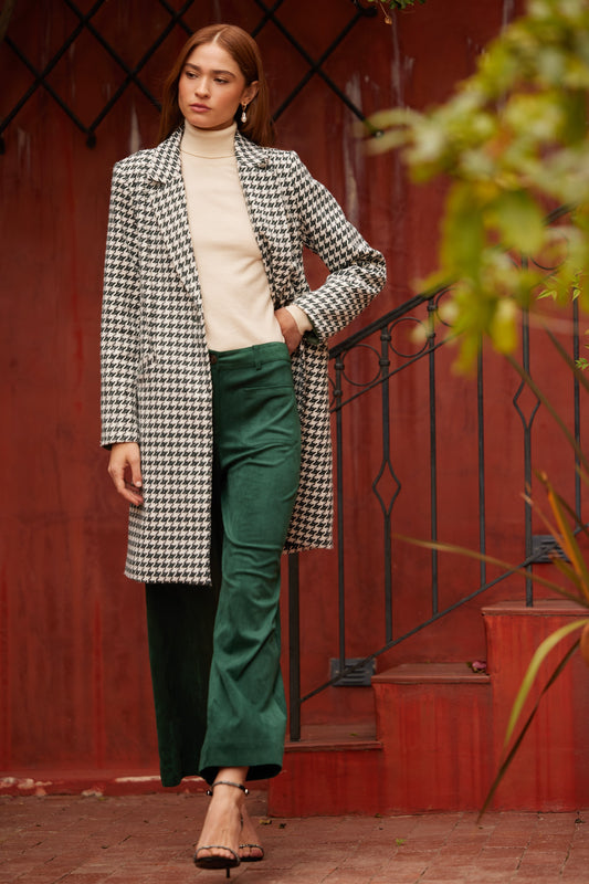 Houndstooth Coat in Green