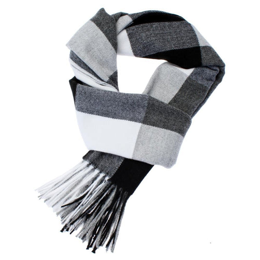 Oblong Scarf in Grey/Black