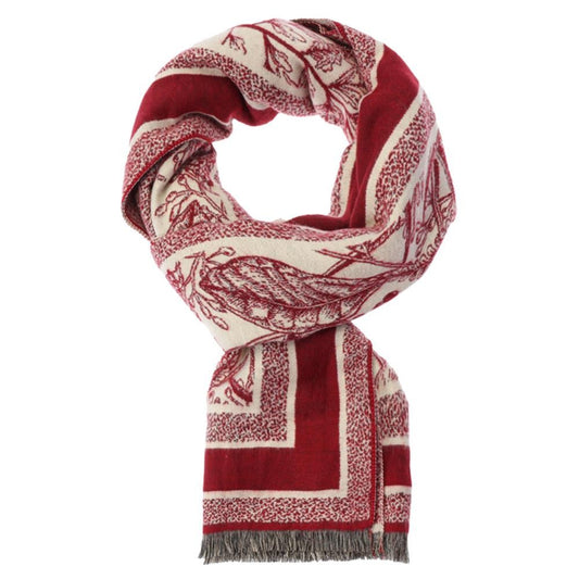 Leaf Patter Fringe Oblong Scarf