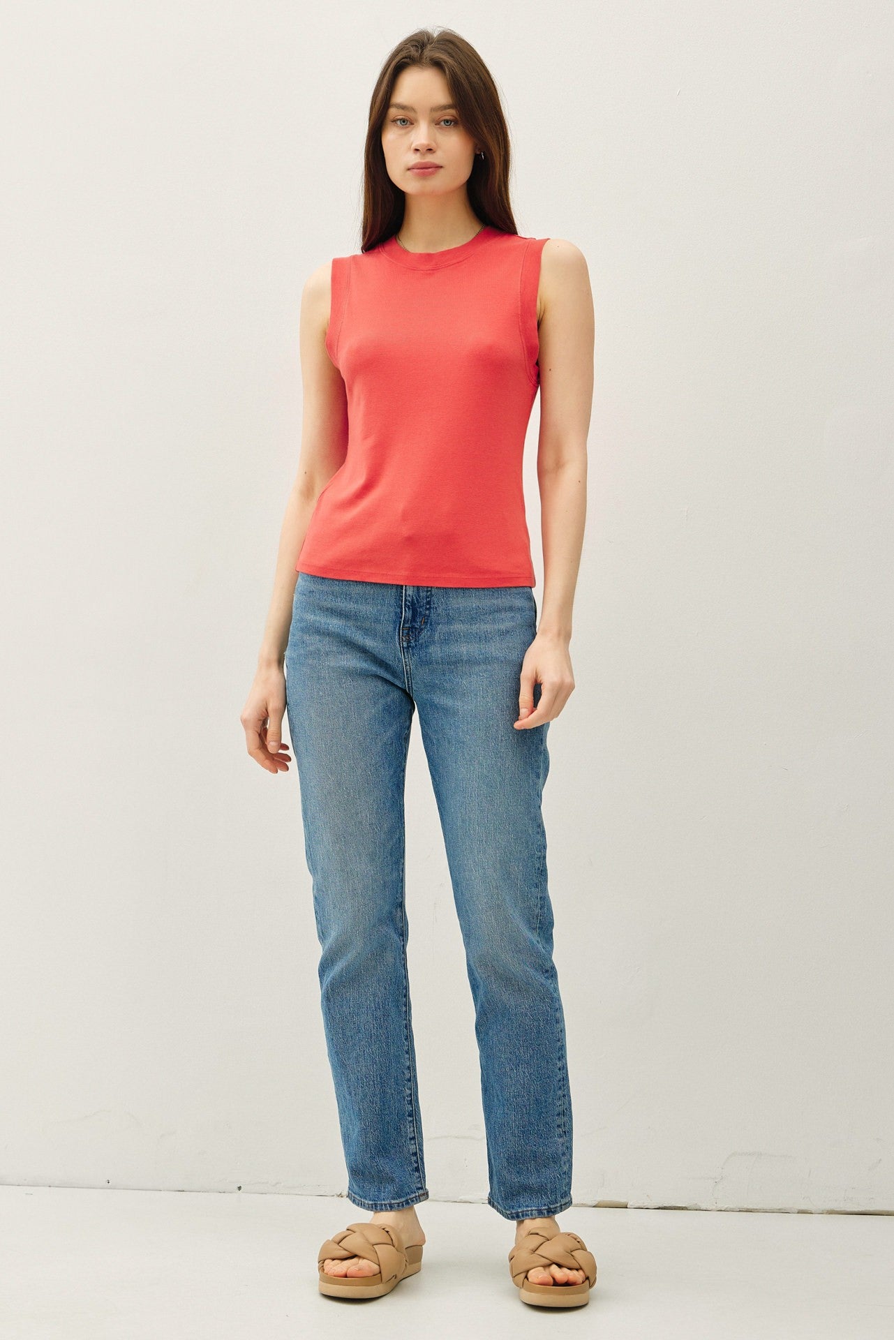 Garment Dye Basic Cotton Blend Tank Top