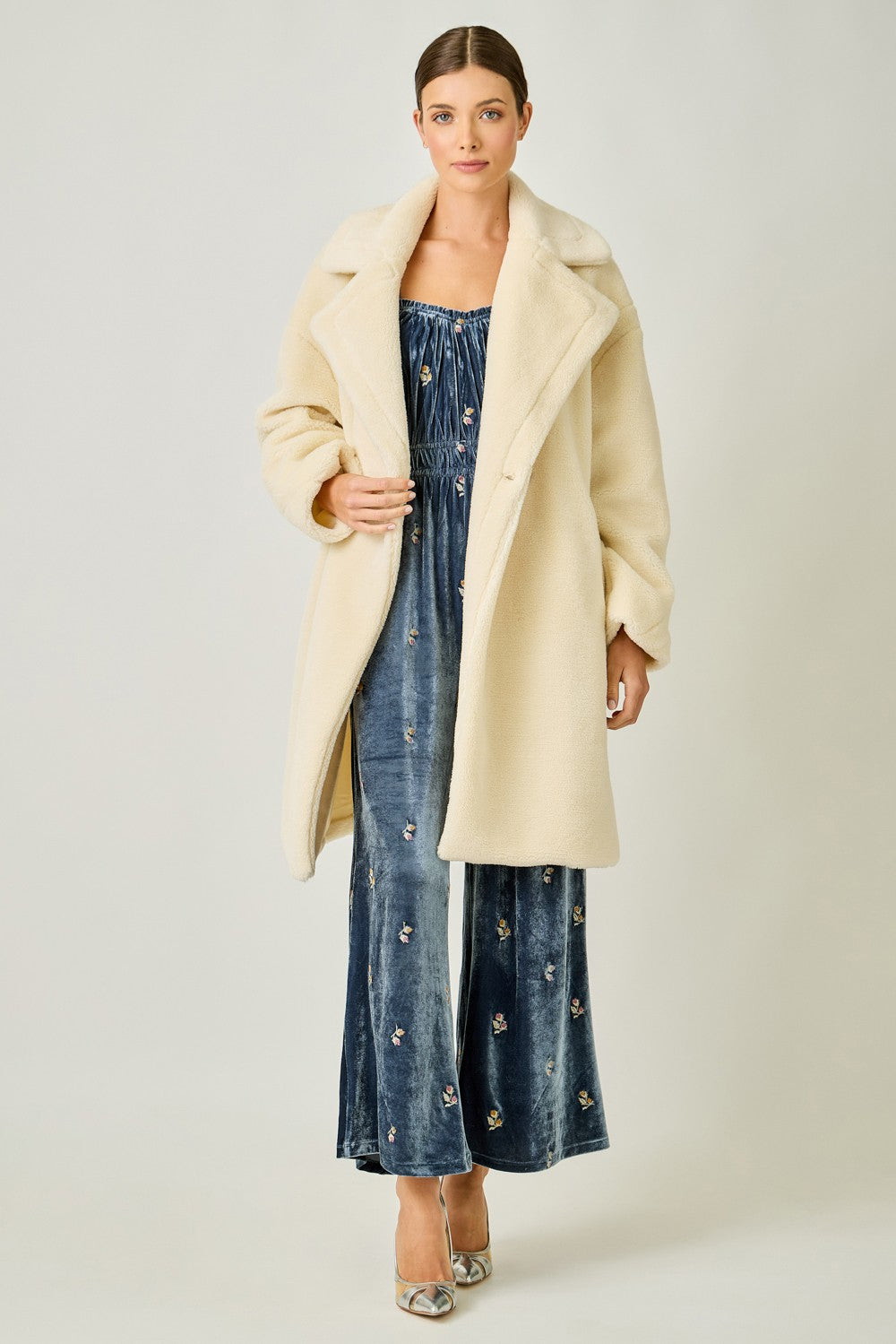 Double Breasted Faux Fur Coat