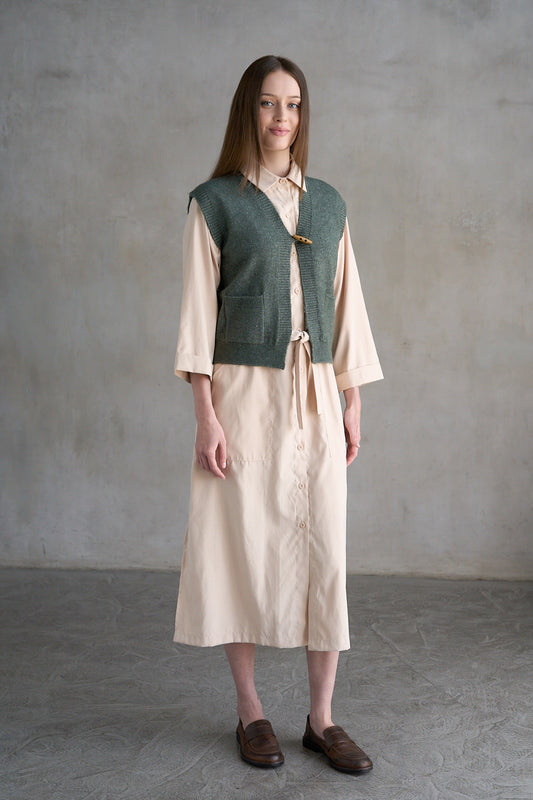 V-Neck Vest in Dusty Green