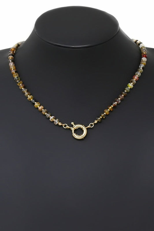 Marble Beaded Short Necklace