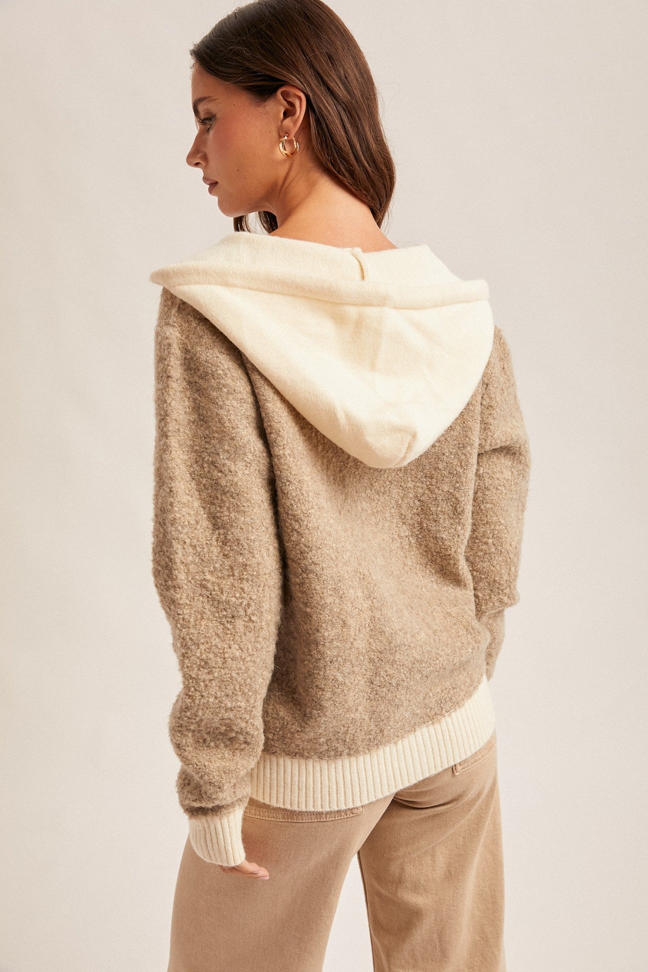 Button Down Boucle Sweater