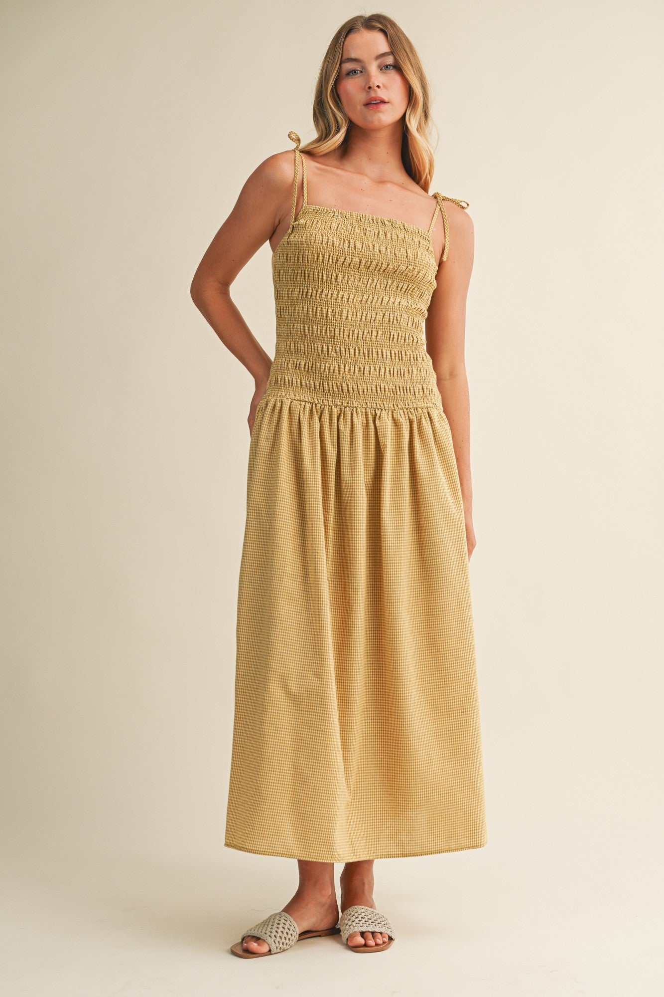 Gingham Dress With Fully Smocked Bodice