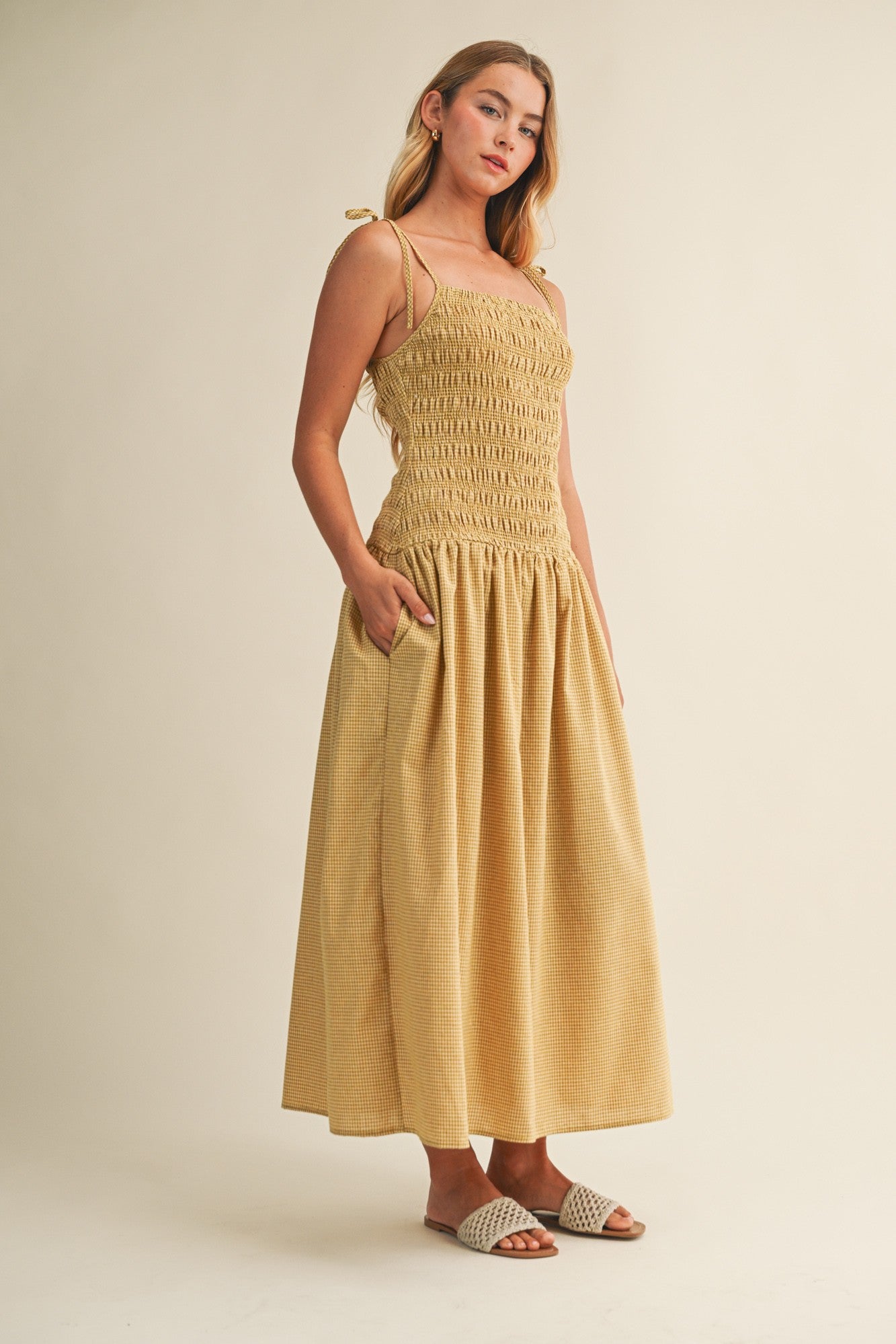 Gingham Dress With Fully Smocked Bodice