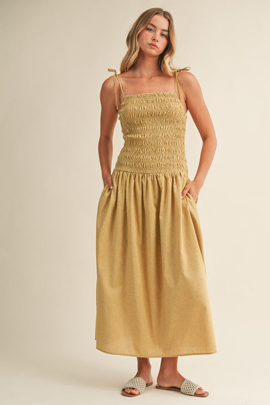 Gingham Dress With Fully Smocked Bodice