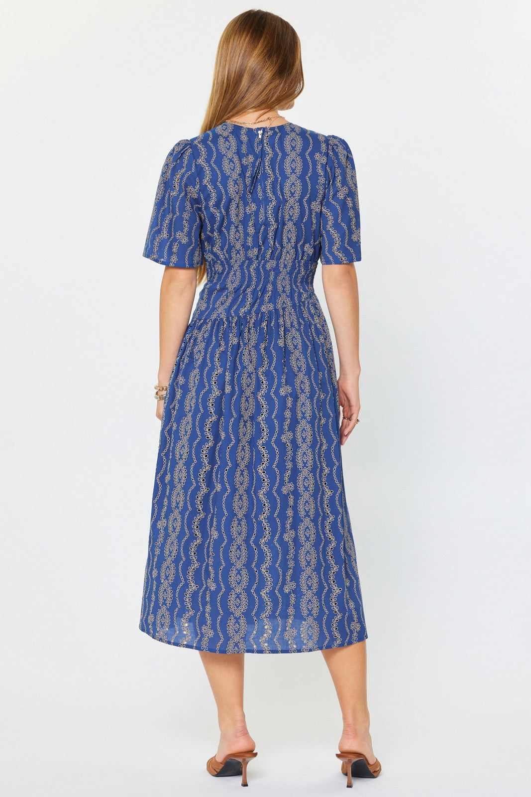 Embroidered Half Sleeve Maxi Dress