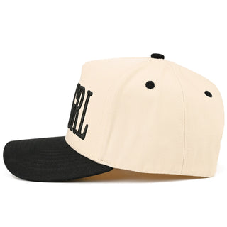 C.C Hairgirl Letter Embroidered On Two Tone Trucker Hat in Black