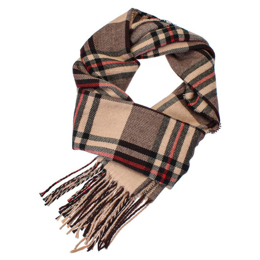 Fringe Oblong Plaid Scarf