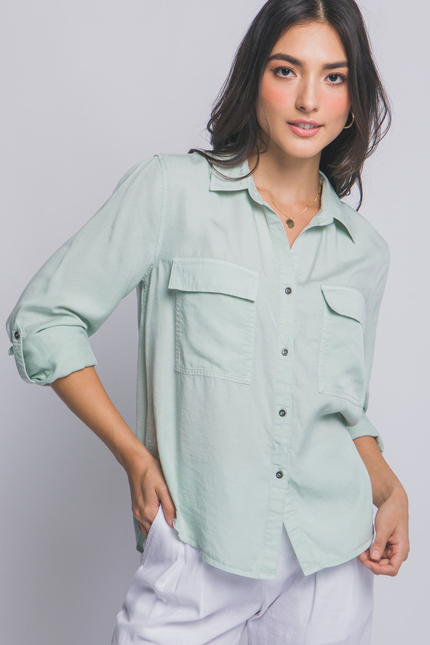 Long Sleeve Tencel Shirt