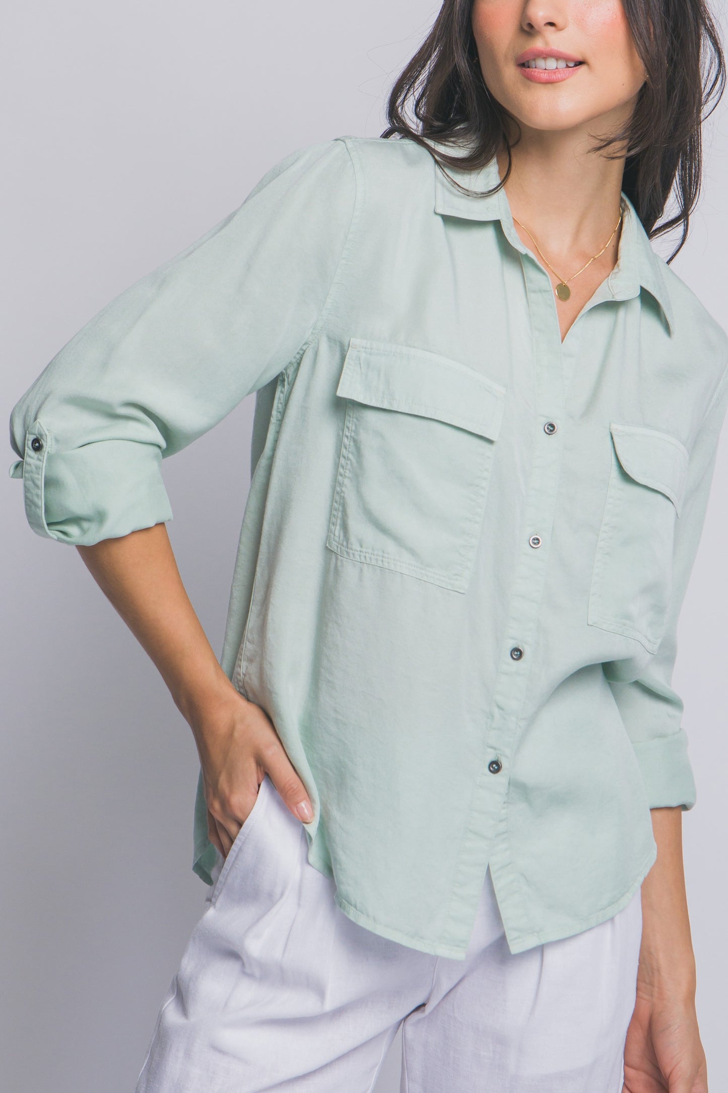 Long Sleeve Tencel Shirt