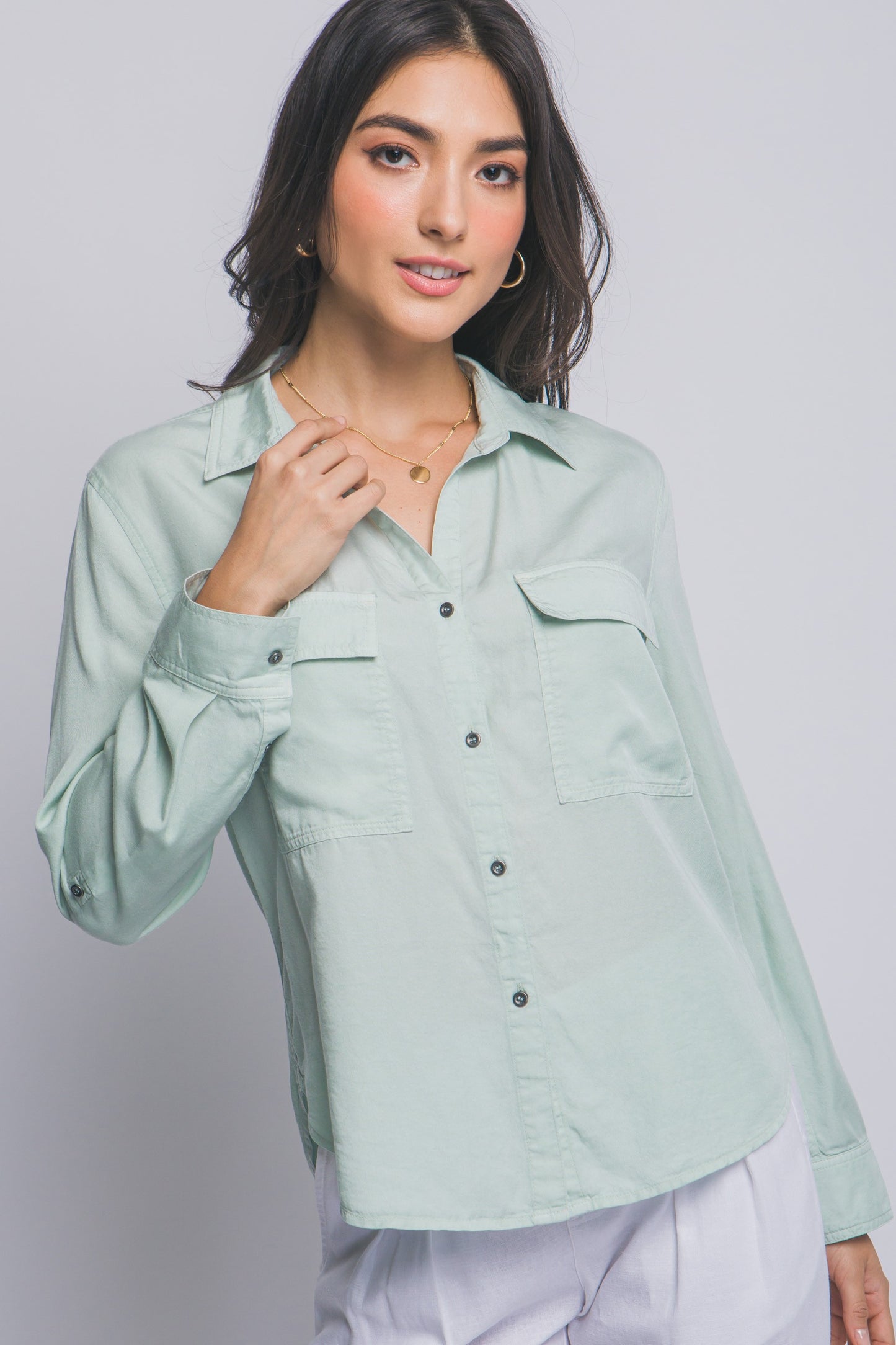 Long Sleeve Tencel Shirt