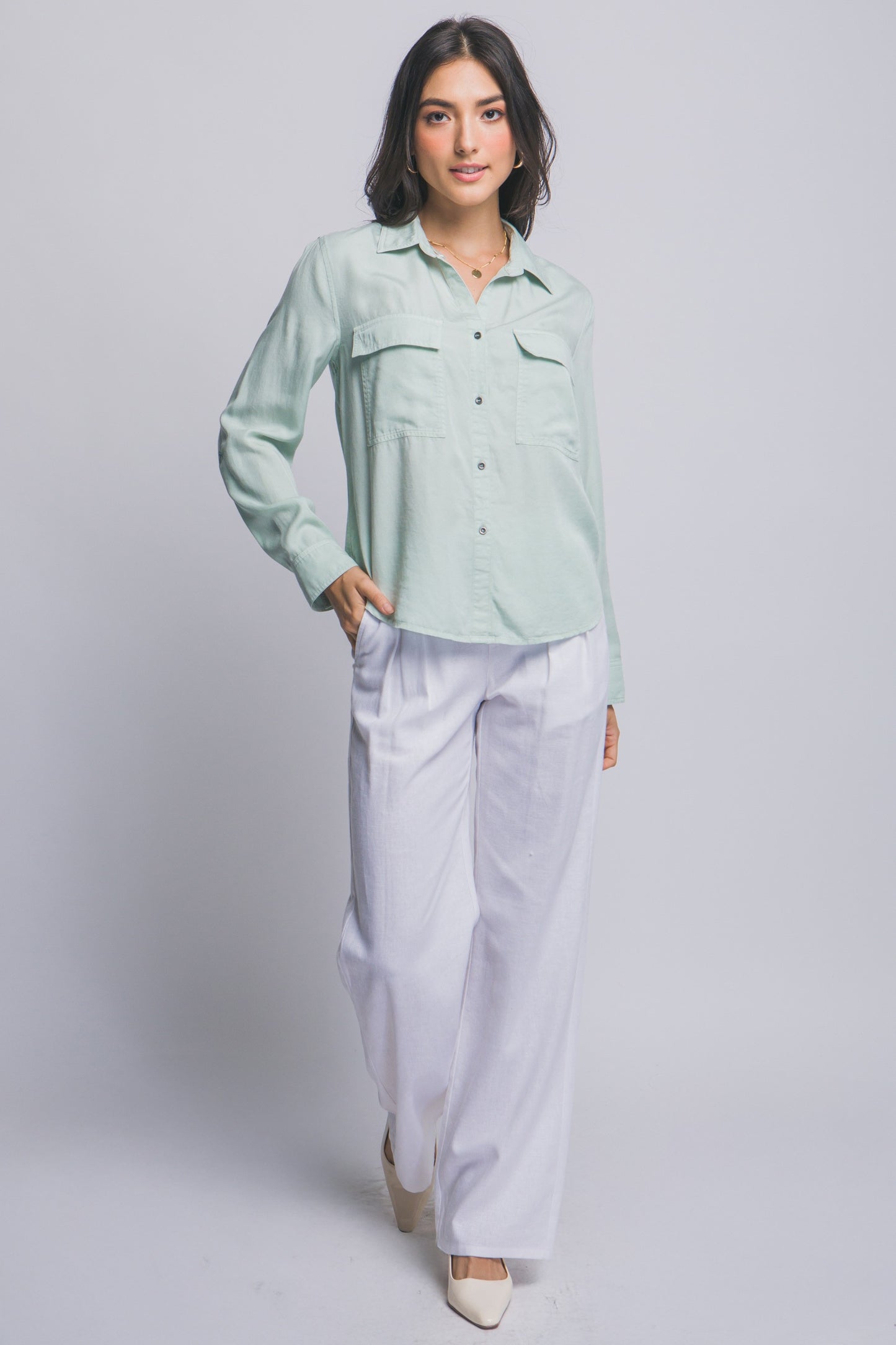 Long Sleeve Tencel Shirt