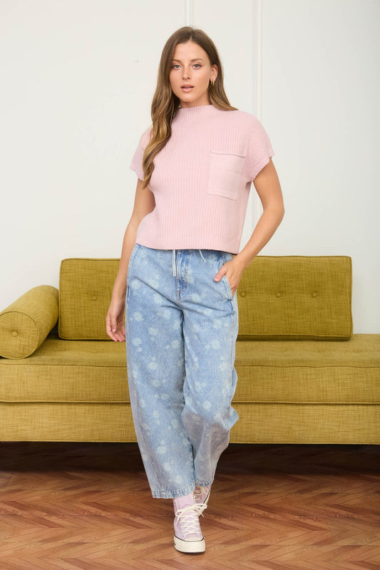High Waist Dandelion Wash Barrel Jeans