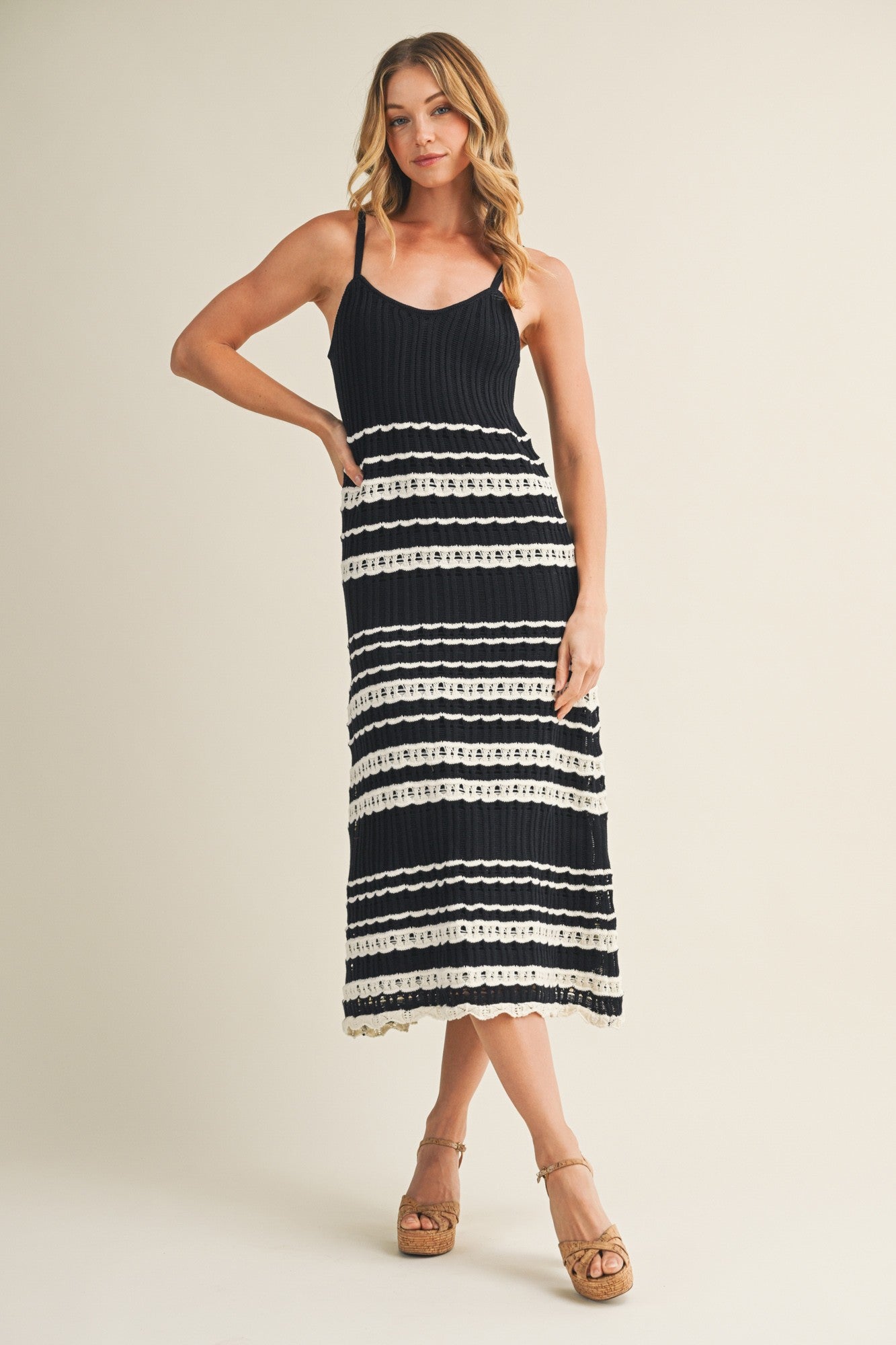 Crochet Dress with Lace Detail