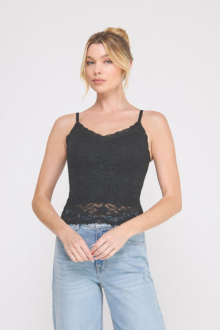 Black Floral Lace Knit Bralette