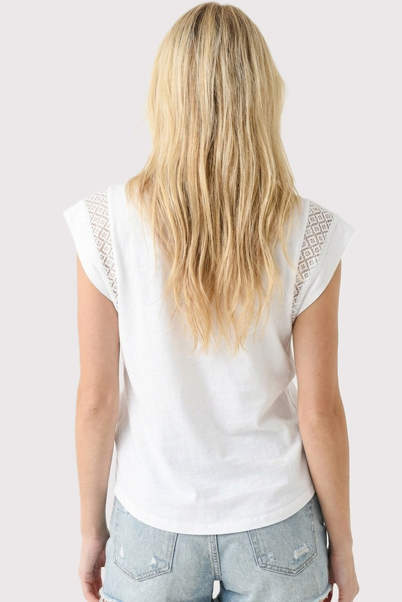 Lace Inset Cotton Jersey Top