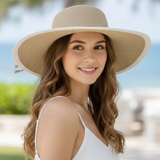 Two Tone Wide Brim Sun Hat