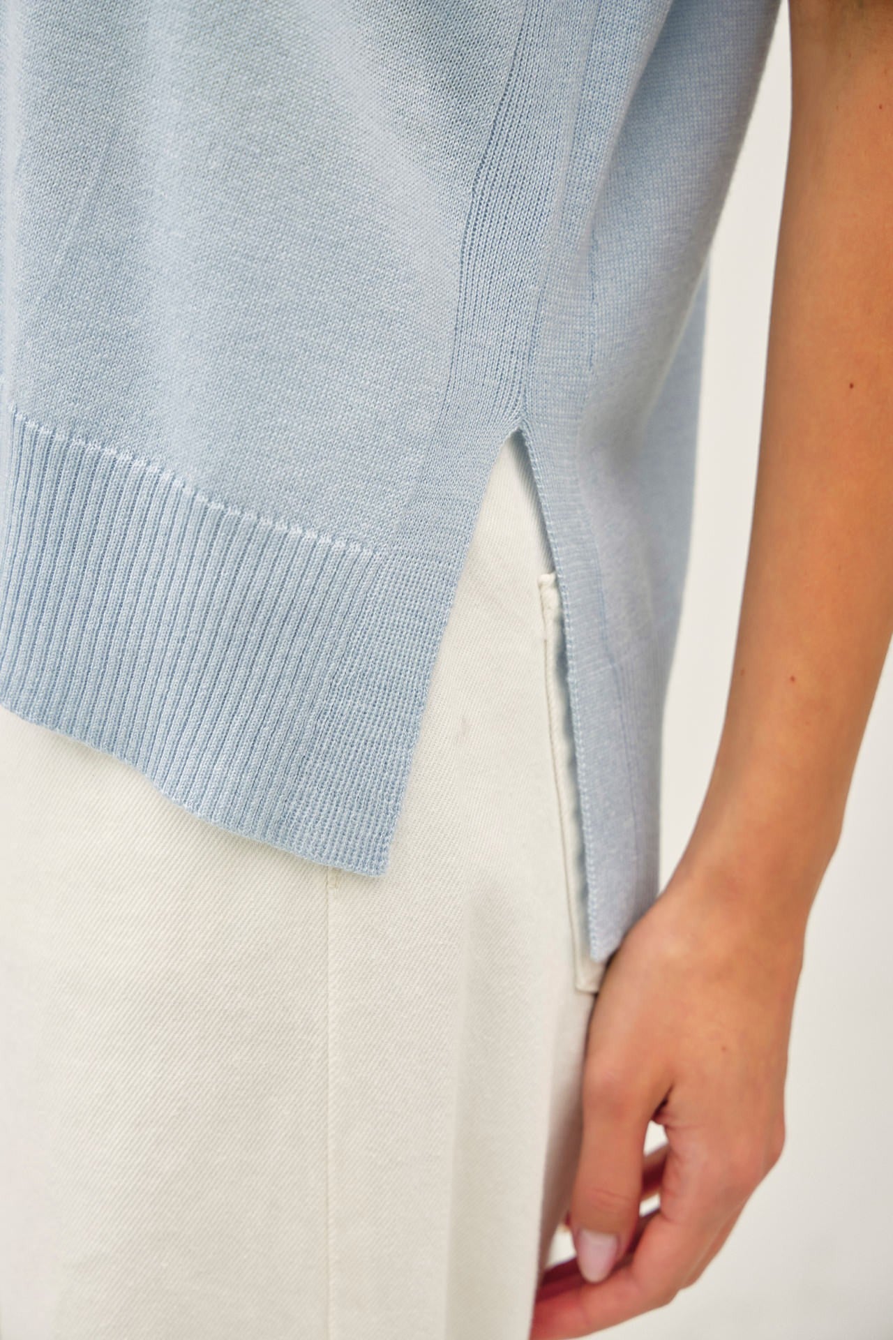 Drop Shoulder Boxy Sweater Top