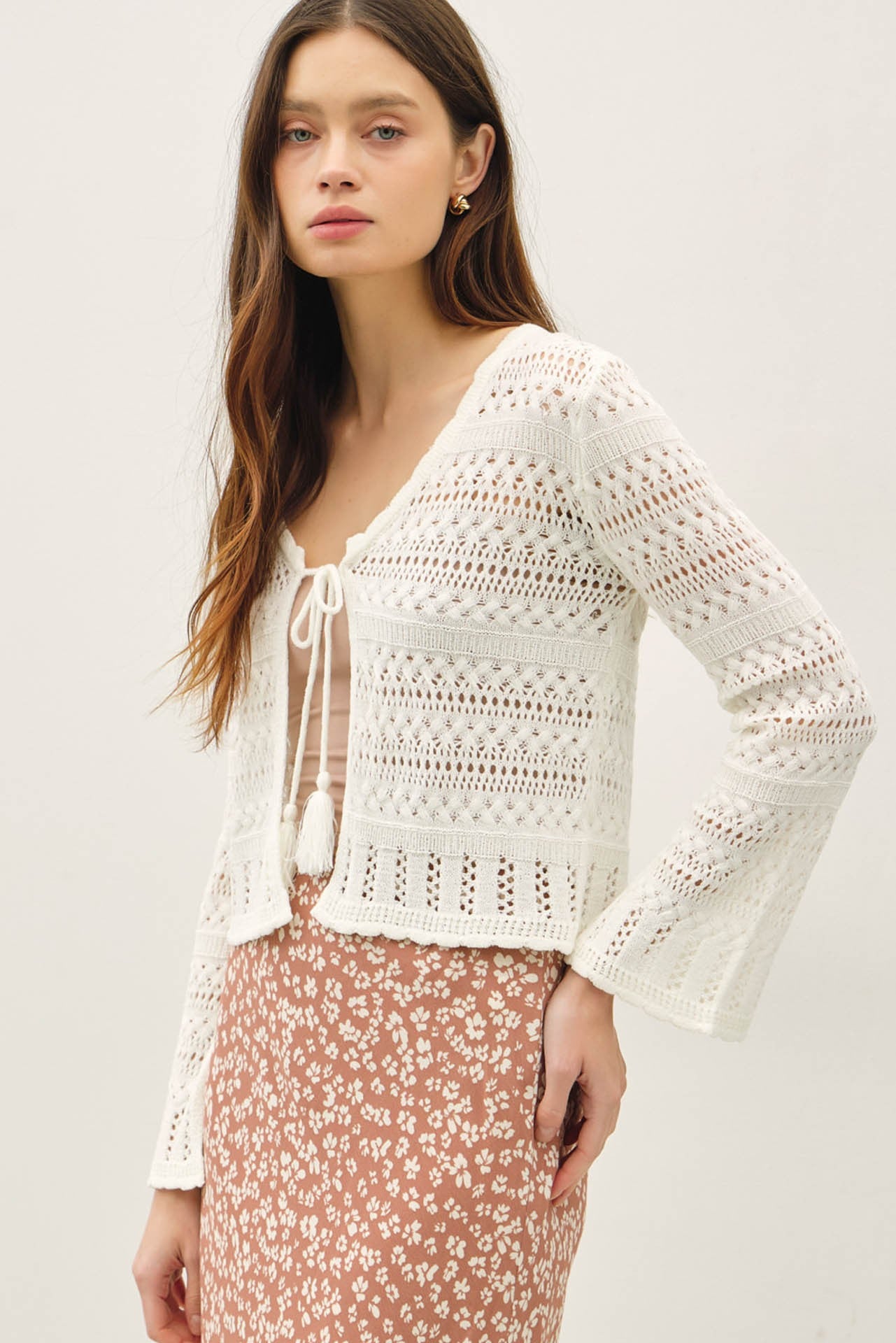 Pointelle Knit Cardigan
