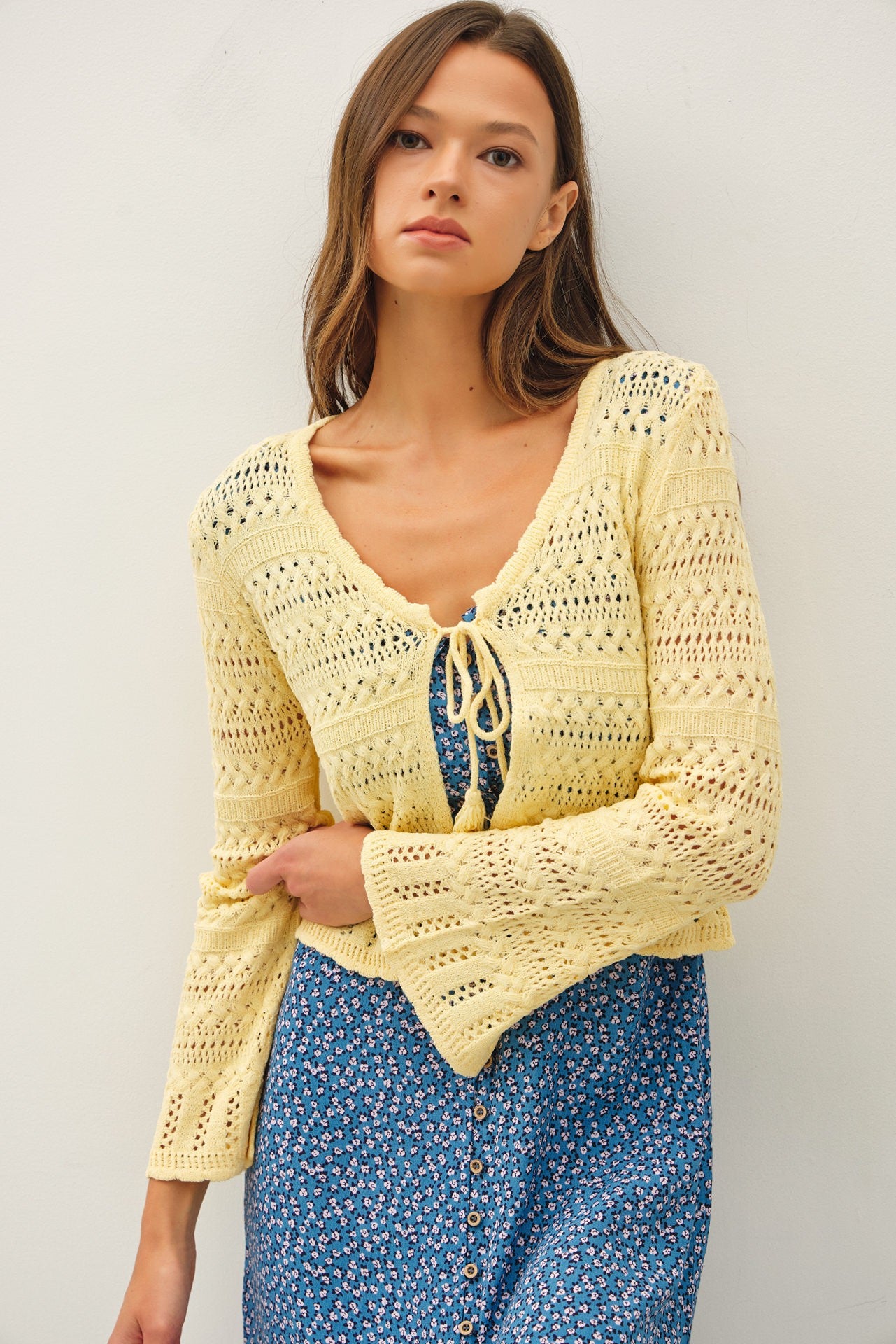 Pointelle Knit Cardigan