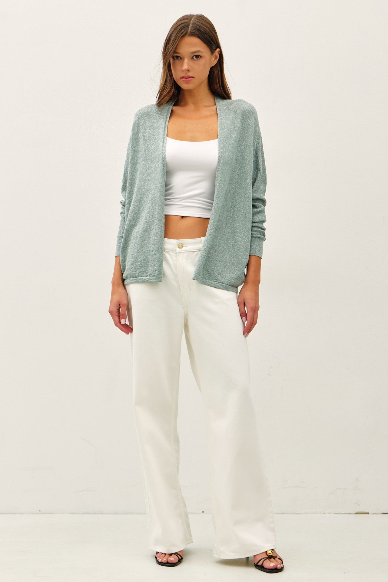 Open Front Dolman Sleeve Cardigan