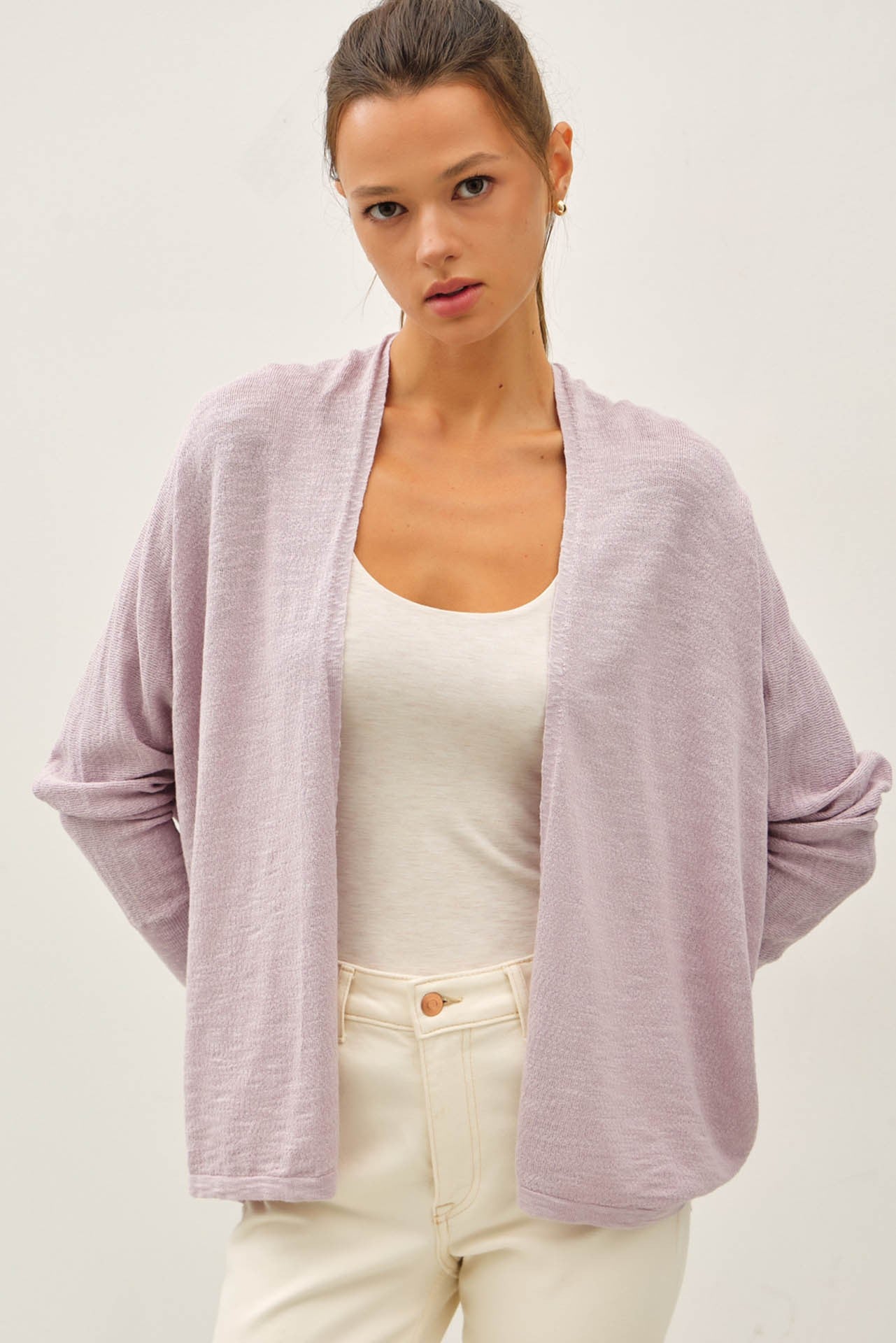 Open Front Dolman Sleeve Cardigan