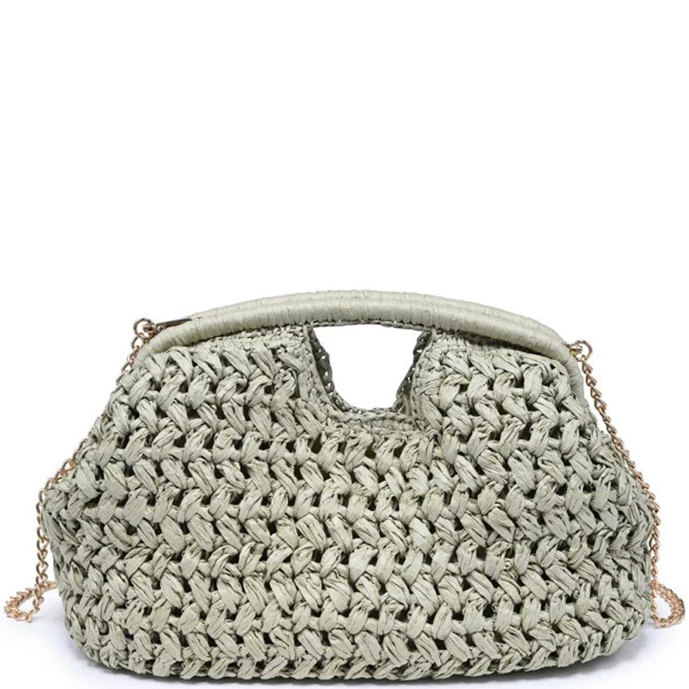 Woven Abigail Clutch Bag in Sage
