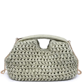 Woven Abigail Clutch Bag in Sage