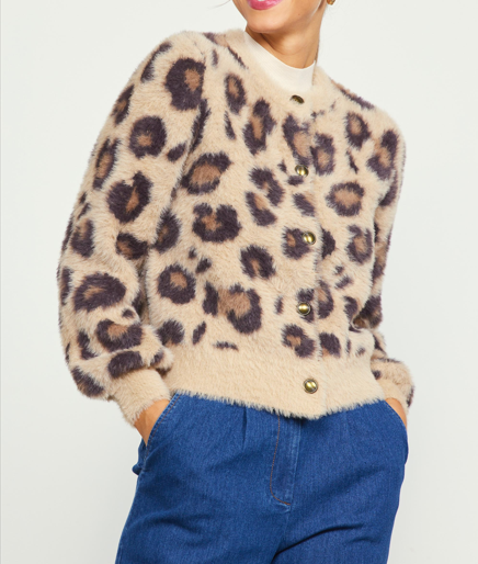 Leopard Fuzzy Cardigan