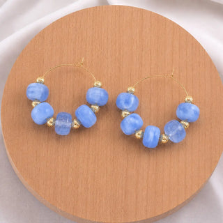 Boho Resin Beaded Hoop Earrings