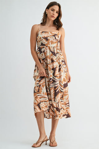 Leaf Print Smocking Back Dress by Fun2Fun