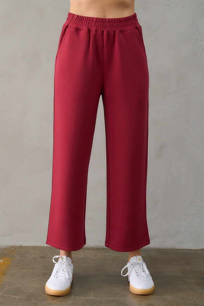 Soft Scuba Casual Pants in Dk. Rose