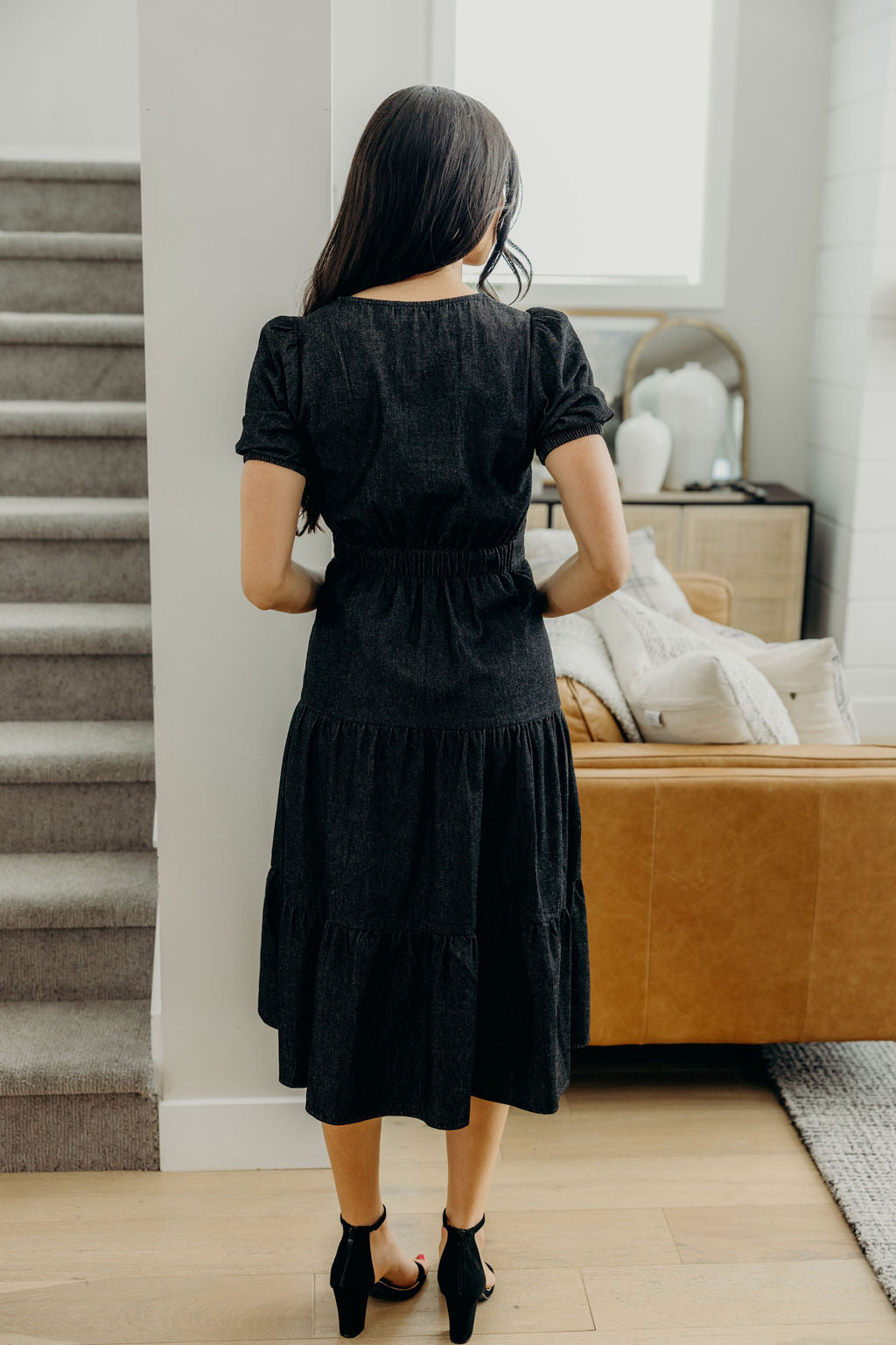 The Elton Denim Dress in Black Wash