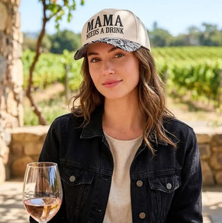 Mama Needs A Drink Two Tone Snapback Hat