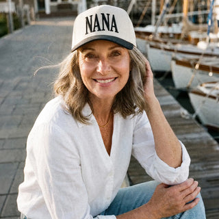 C.C Nana Letter Embroidered On Two Tone Trucker Hat