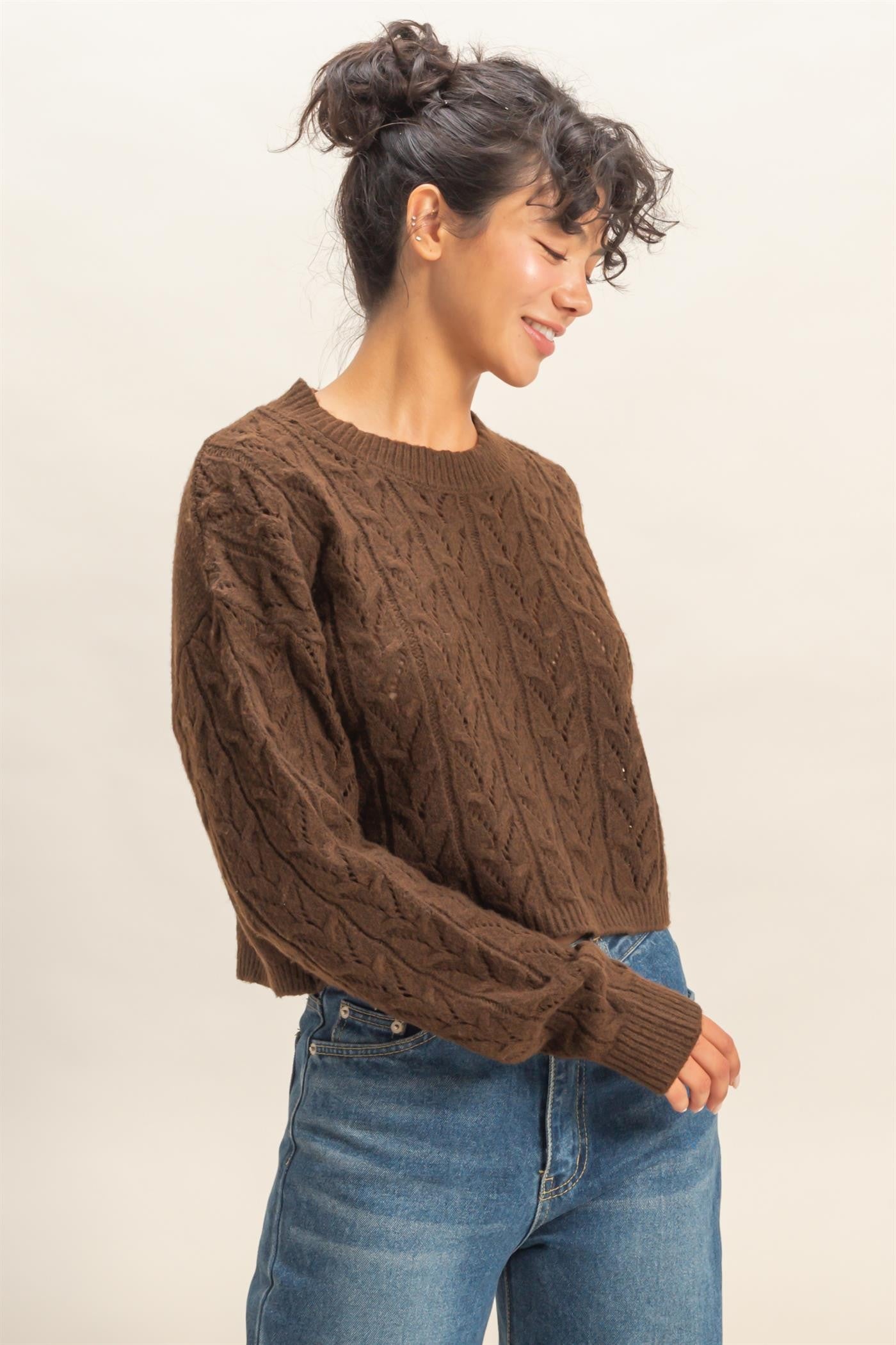 Lightweight Cable Knit Sweater