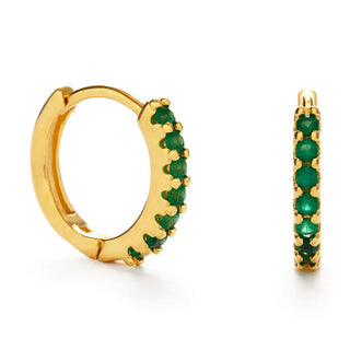 Emerald Green Huggie Hoop Earrings